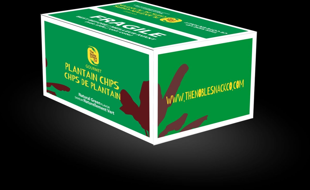 Noble Plantain Chips - Box of 85g (55 units), Green(Unripe)